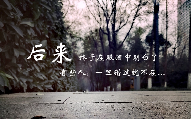 后来，终于在眼泪中明白了，有些人，一旦错过就不在...